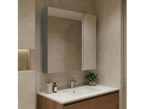 Móvel de casa de banho com espelho «Nuvola 60 v2» - 66 x 16 x 60 cm - Cinza 2