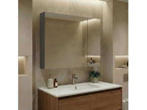 Móvel de casa de banho com espelho «Nuvola 80 v2» - 75 x 16 x 66 cm - Antracite 2