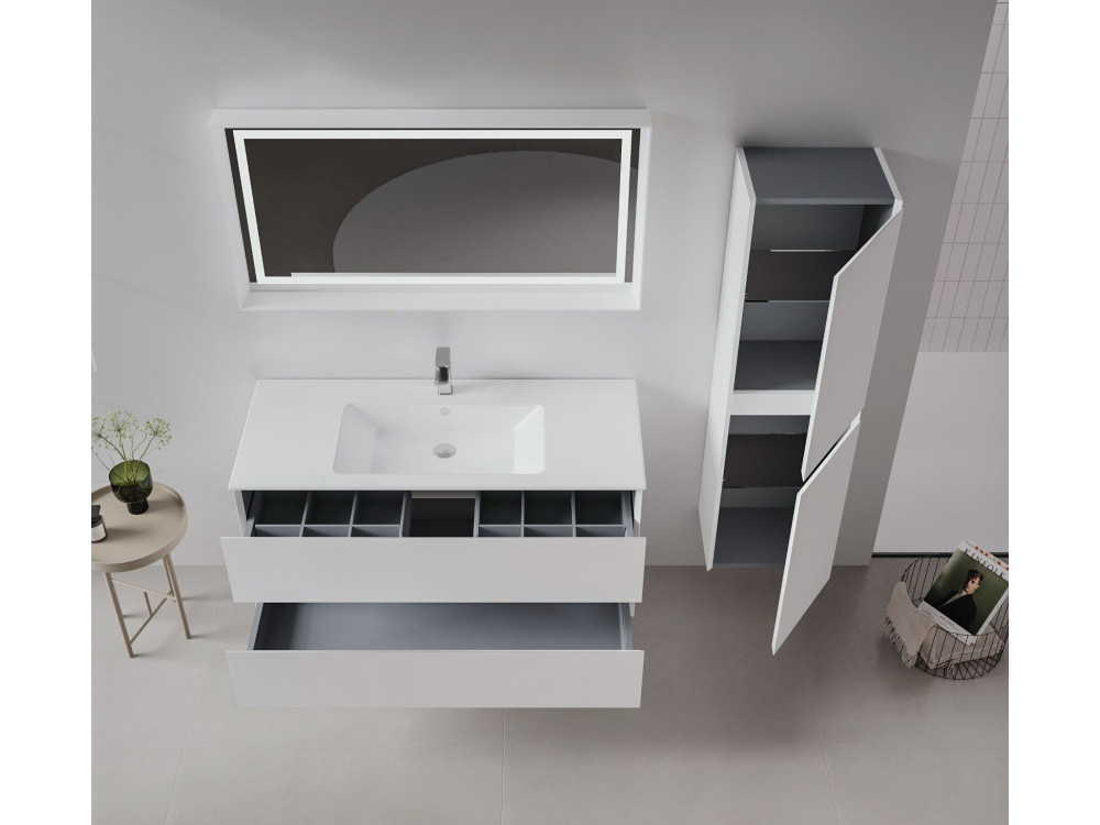 Móvel para lavatório «Nest 121 v2» - 121 x 51 x 55 cm - Branco mate