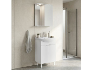 Conjunto de móvel de lavatório com espelho (2 peças) «Purus 55» - 55 x 50 x 83 cm - Branco 2