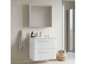 Conjunto de móvel de lavatório com espelho (2 peças) «Nuvola 65 v2» - 65 x 50 x 62 cm - Branco 2