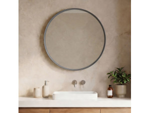 Espelho decorativo em madeira «Moonlight 90 v2» - 90 x 7 x 90 cm - Cinza mate 2
