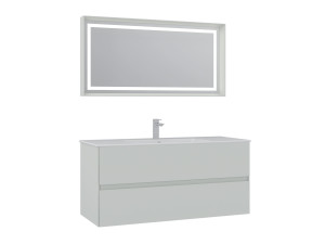 Conjunto de móvel de lavatório com espelho (2 peças) «Nest 121 v2» - 121 x 51 x 55 cm - Cashmere mate