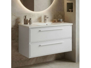 Móvel de lavatório «Nuvola 100 v2» - 100 x 50 x 62 cm - Branco 2