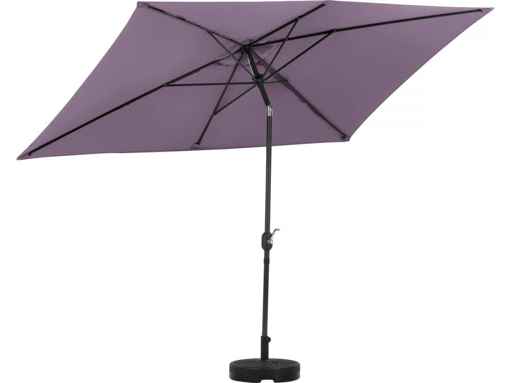Guarda-sol de jardim "Sol 2" - Retângulo - 2 x 3 m - Roxo + Ladrilhos de lastro incluídos