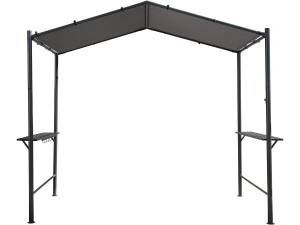 Gazebo pergolado para churrasco - 277 x 149 cm - Antracite -