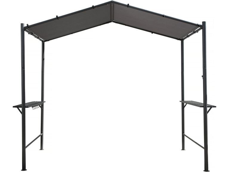Gazebo pergolado para churrasco - 277 x 149 cm - Antracite -