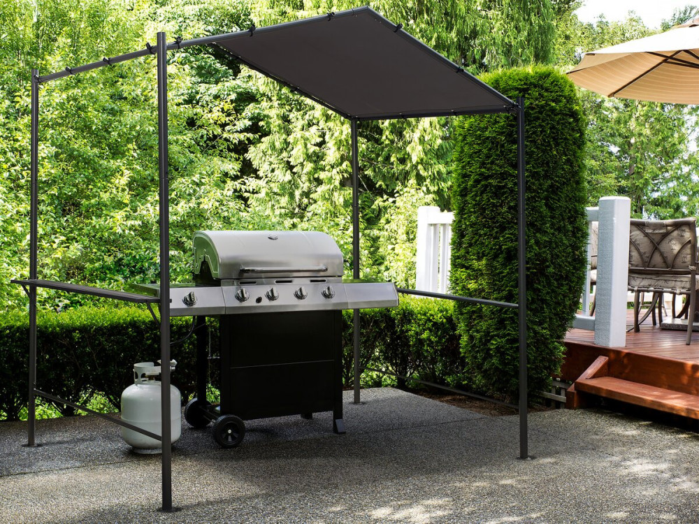 Gazebo pergolado para churrasco - 277 x 149 cm - Antracite -