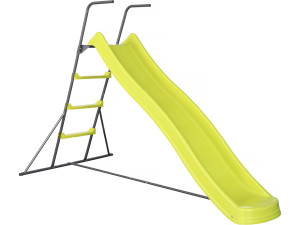 Tobogã de jardim duplo ondulado "Poly" na cor verde - 240 x 120 x 156 cm