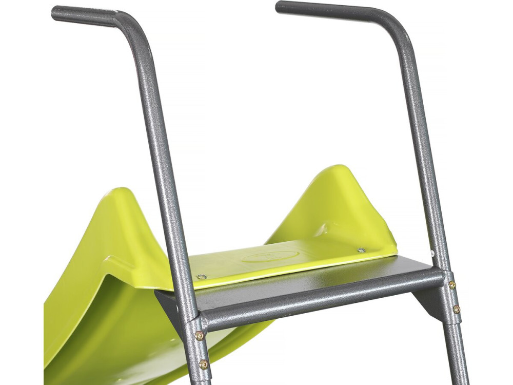 Tobogã de jardim duplo ondulado "Poly" na cor verde - 240 x 120 x 156 cm