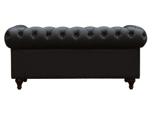 Canapé fixo Chesterfield "Aliza" - 157 x 82 x 70 cm - 2 lugares - Marron 2