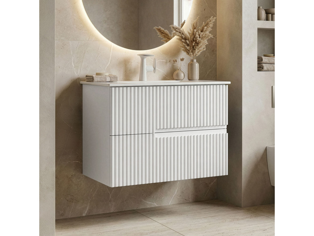 Móvel para lavatório «Moonlight 70 v2» - 71 x 51 x 51 cm - Branco mate