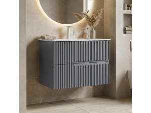 Móvel para lavatório «Moonlight 70 v2» - 71 x 51 x 51 cm - Cinza mate 2