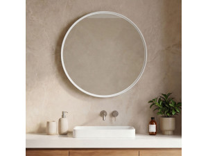 Espelho decorativo em madeira «Moonlight 75 v2» - 75 x 7 x 75 cm - Branco mate 2