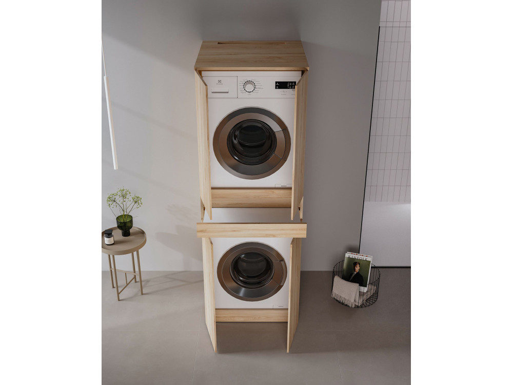 Móvel para máquina de lavar roupa «Neve 70» - 70 x 73 x 193 cm - Carvalho