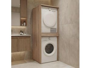 Móvel para máquina de lavar roupa «Linfa 70» - 70 x 73 x 193 cm - Carvalho 2