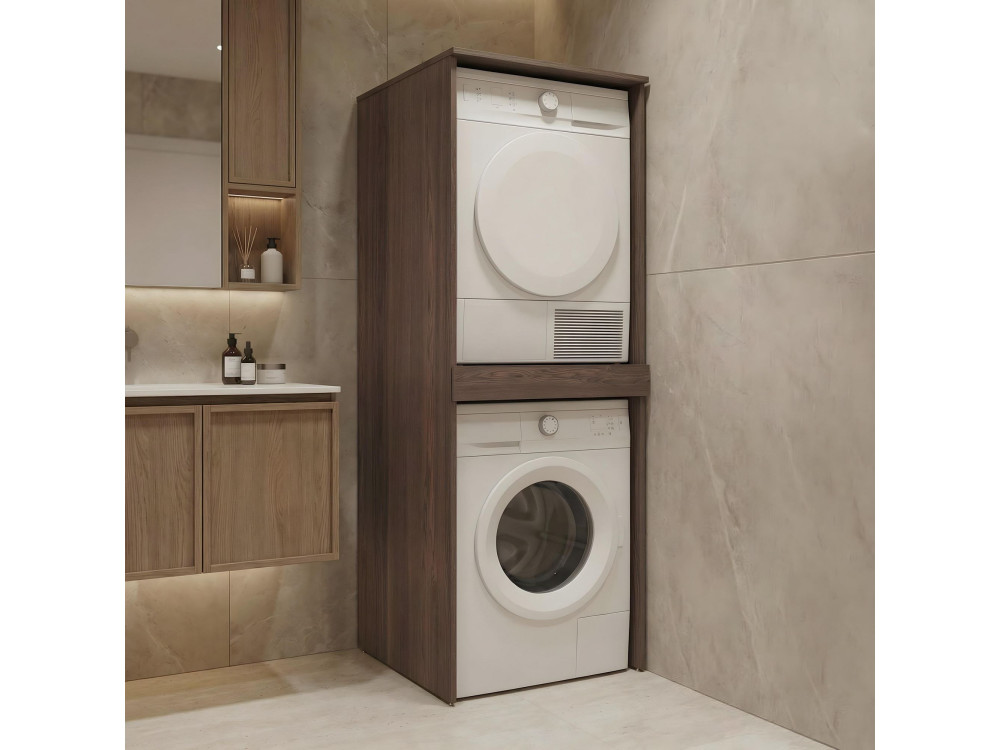 Móvel para máquina de lavar roupa «Linfa 70» - 70 x 73 x 193 cm - Nogueira Escura