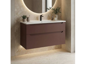 Móvel para lavatório «Messina 100 v2» - 100 x 45 x 55 cm - Vermelho mate 2