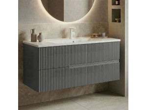 Móvel para lavatório «Moonlight 120» - 121 x 51 x 51 cm - Cinza mate 2