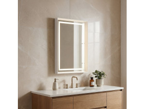 Espelho decorativo em madeira «Craft 60 x 90 v2» - 60 x 10 x 90 cm - Branco mate 2