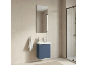 Conjunto de móvel com lavatório e espelho (2 peças) «Ferla 40» - 40 x 22 x 50 cm - Azul mate 2