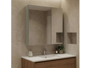Móvel de casa de banho com espelho «Bari 60» - 60 x 16 x 66 cm - Cashmere mate 2