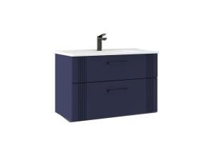 Móvel para lavatório «Bari 85 v2» - 85 x 45 x 55 cm - Azul-marinho mate