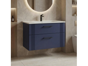 Móvel para lavatório «Bari 85 v2» - 85 x 45 x 55 cm - Azul-marinho mate 2