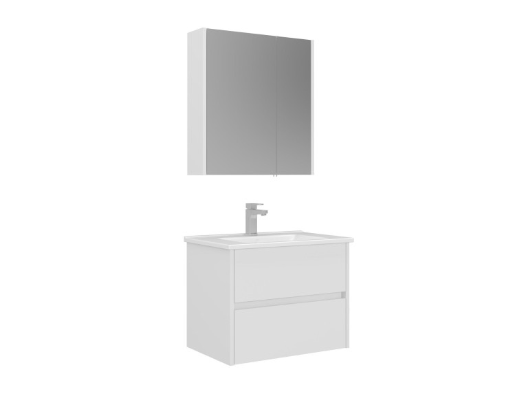 Conjunto de móvel com lavatório e espelho (2 peças) «Arno 65» - 65 x 45 x 52 cm - Branco