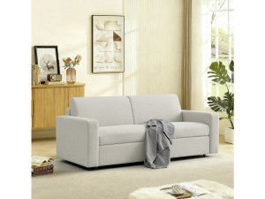 Sofá convertível "Diana" Express em tecido - Zona para dormir de 140 cm - 3 lugares - Bege 2