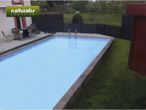 Kit piscina em betão com aspeto de madeira "Naturalis" - 6,09 x 3,24 x 1,28 m 2