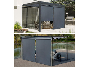 Conjunto de 2 persianas para pérgola - 124 x 225 cm - Antracite - 2