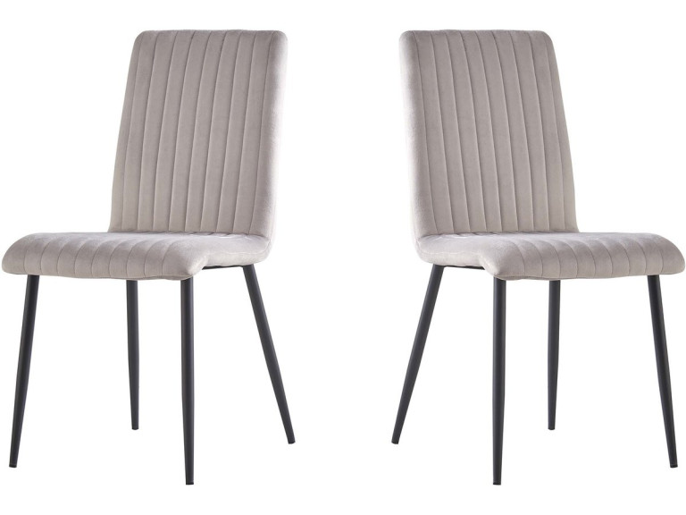 Conjunto de 2 cadeiras de veludo "Henley" - Cinza claro