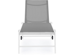 Conjunto de 2 espreguiçadeiras em alumínio têxtil "Jolia" - Cinzento / Branco 2