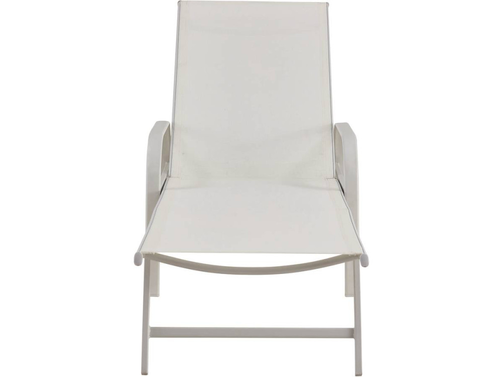 Conjunto de 2 espreguiçadeiras metálicas "Farniente" - Branco