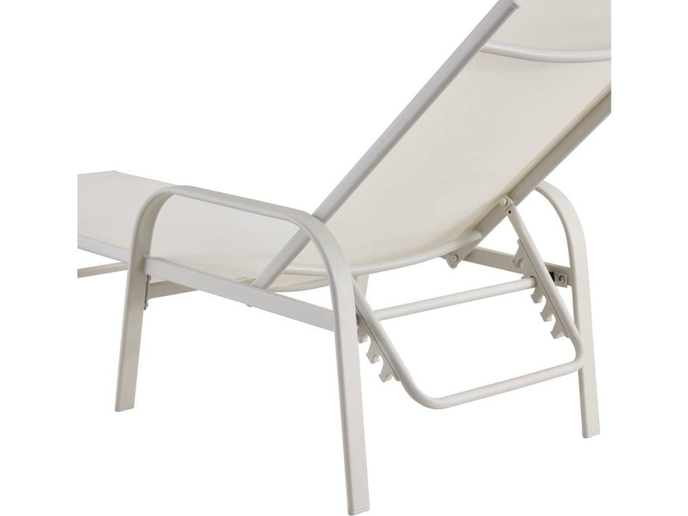 Conjunto de 2 espreguiçadeiras metálicas "Farniente" - Branco
