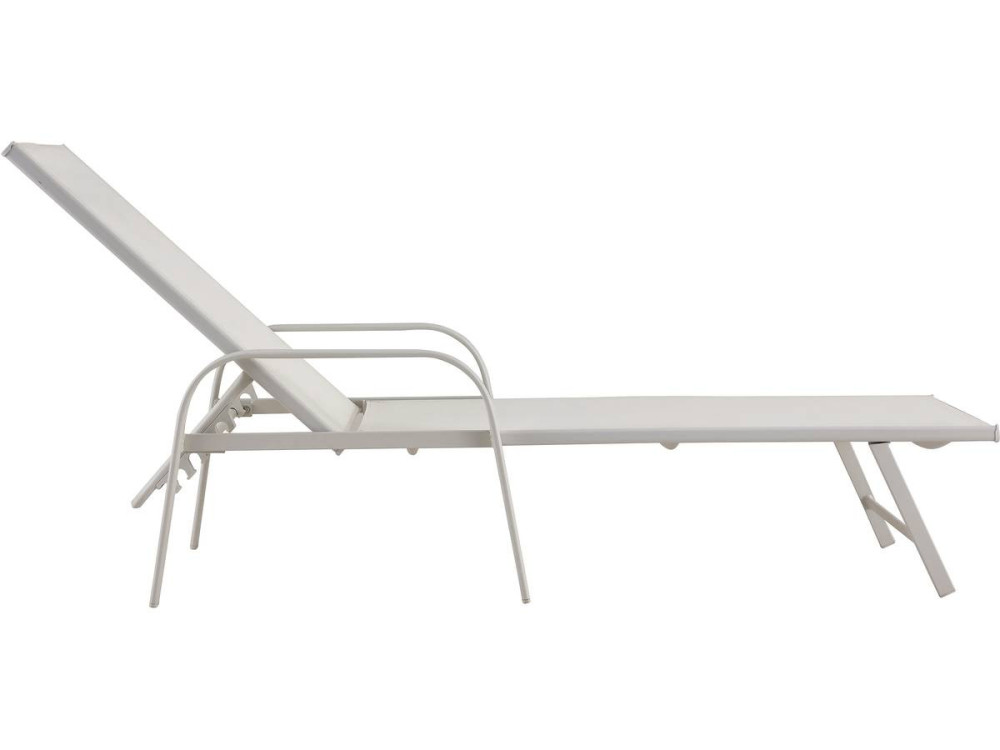 Conjunto de 2 espreguiçadeiras metálicas "Farniente" - Branco