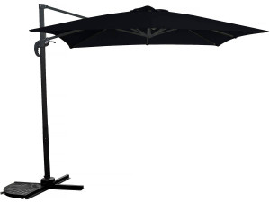 Guarda-sol de jardim deslocado - 2,5 x 2,5 m - Preto