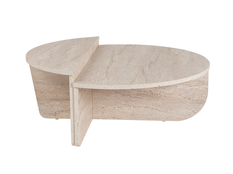 Mesa de centro em madeira "Orion" - 90 x 60 x 30 cm - Travertino