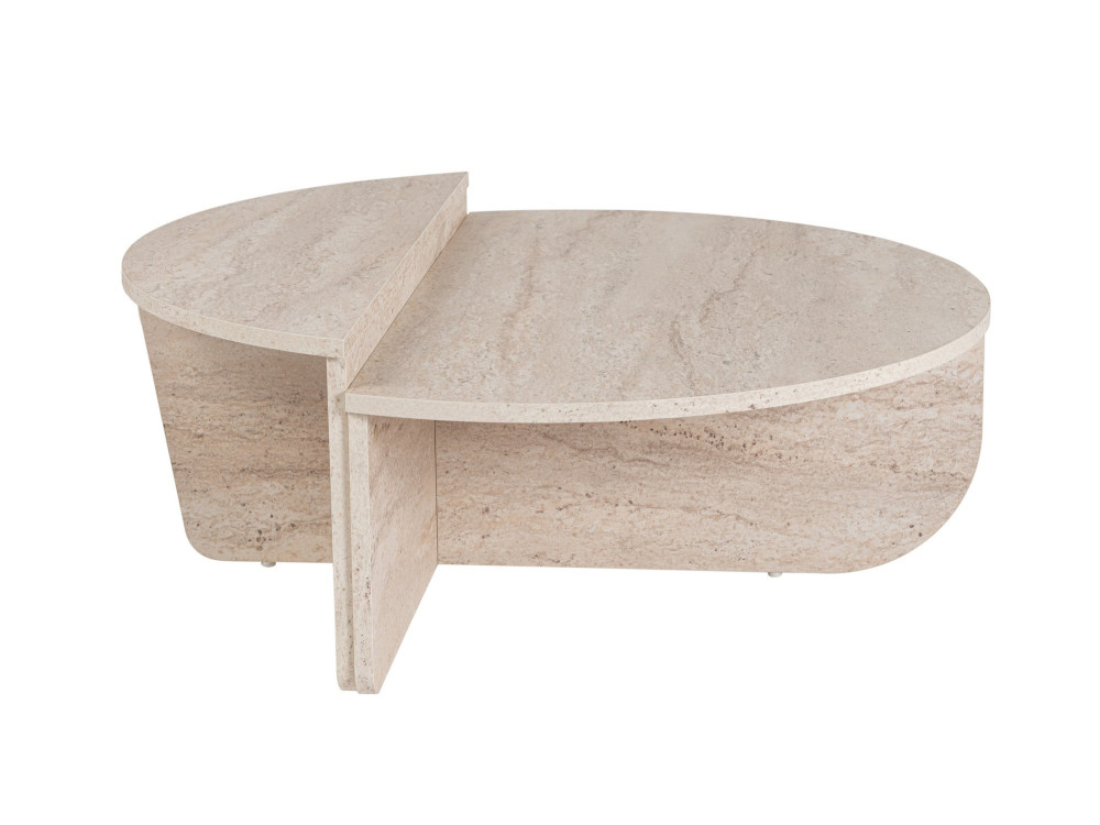 Mesa de centro em madeira "Orion" - 90 x 60 x 30 cm - Travertino