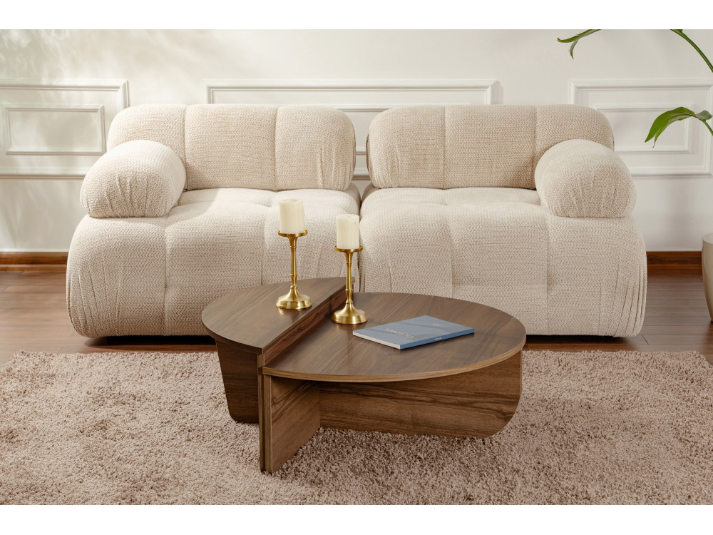 Mesa de centro em madeira "Orion" - 90 x 60 x 30 cm - Nogueira