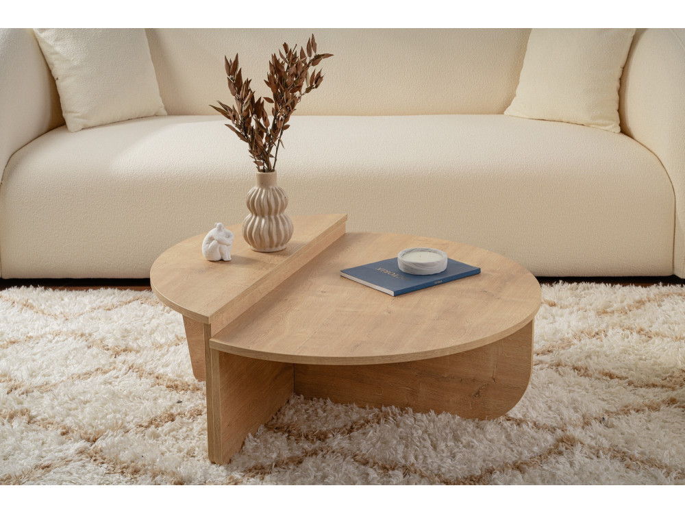 Mesa de centro em madeira "Orion" - 90 x 60 x 30 cm - Carvalho mel