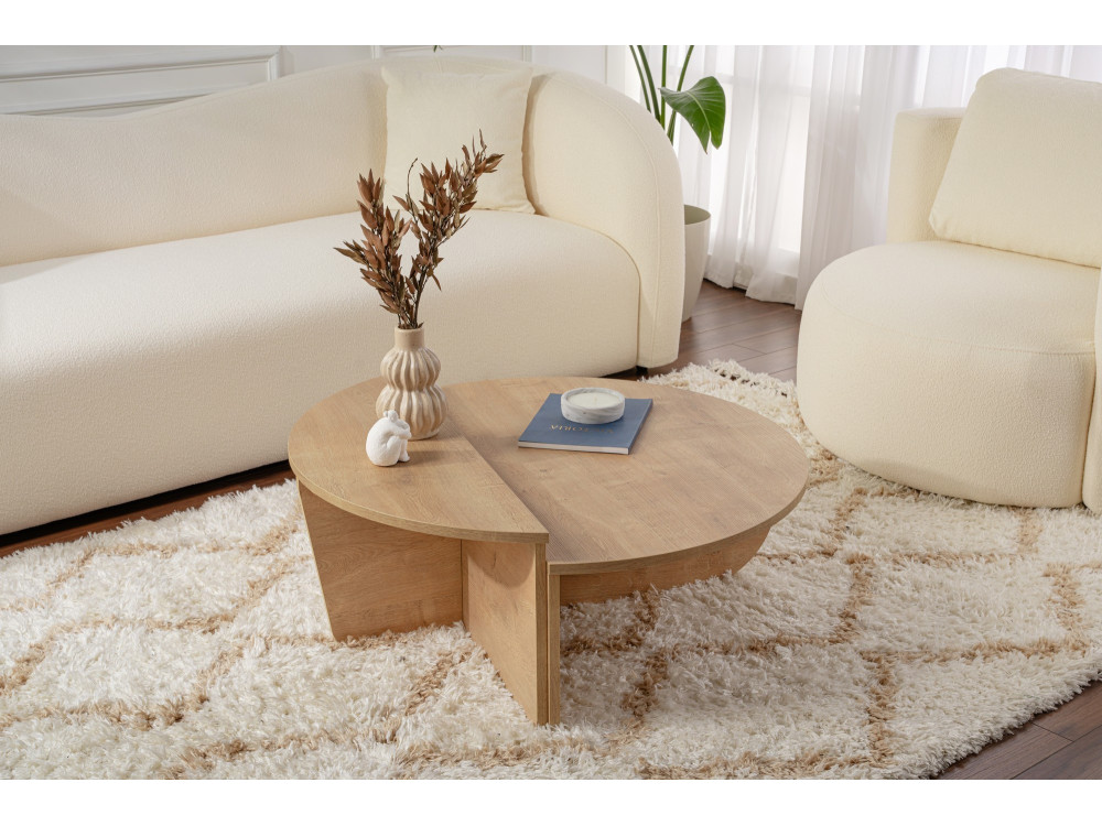 Mesa de centro em madeira "Orion" - 90 x 60 x 30 cm - Carvalho mel