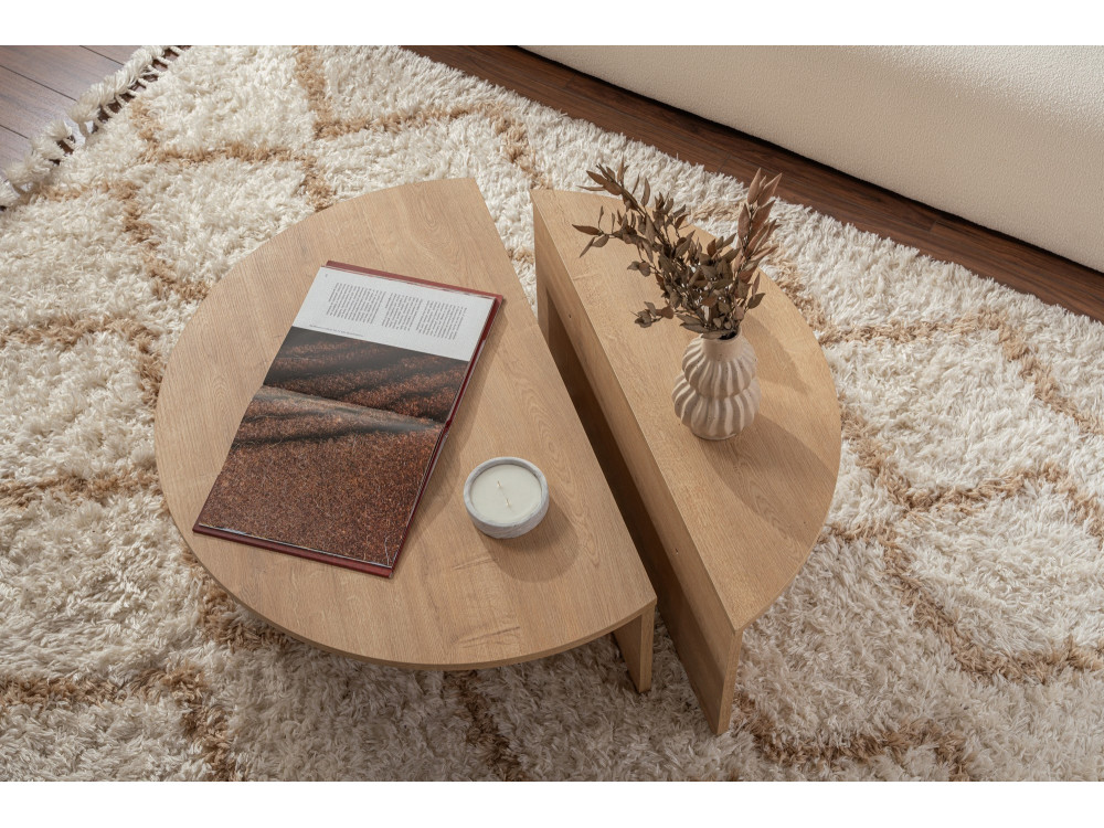 Mesa de centro em madeira "Orion" - 90 x 60 x 30 cm - Carvalho mel