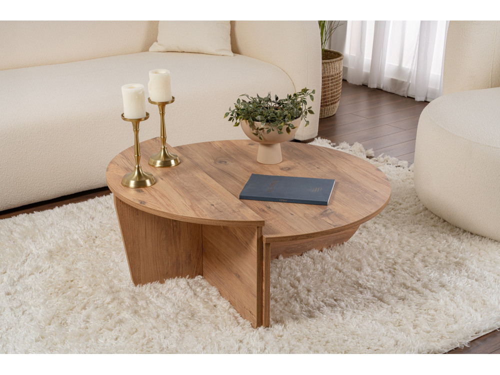 Mesa de centro em madeira "Orion" - 90 x 60 x 30 cm - Pinho Atlântico