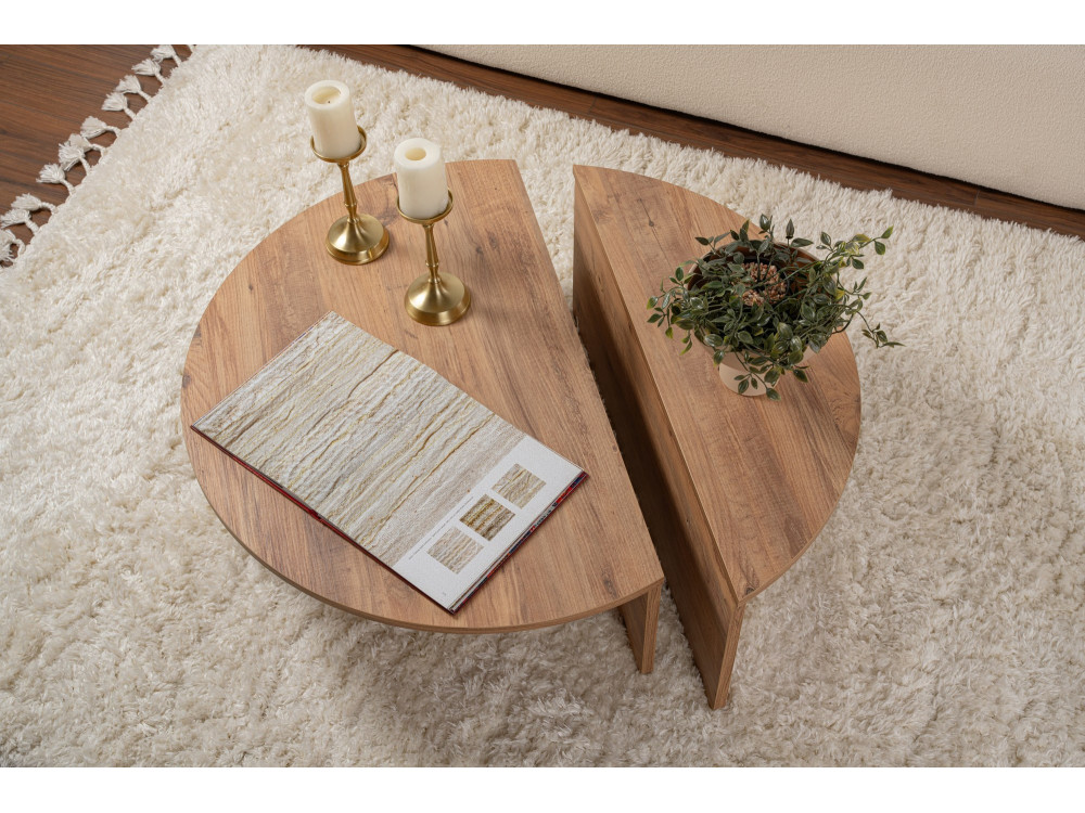 Mesa de centro em madeira "Orion" - 90 x 60 x 30 cm - Pinho Atlântico