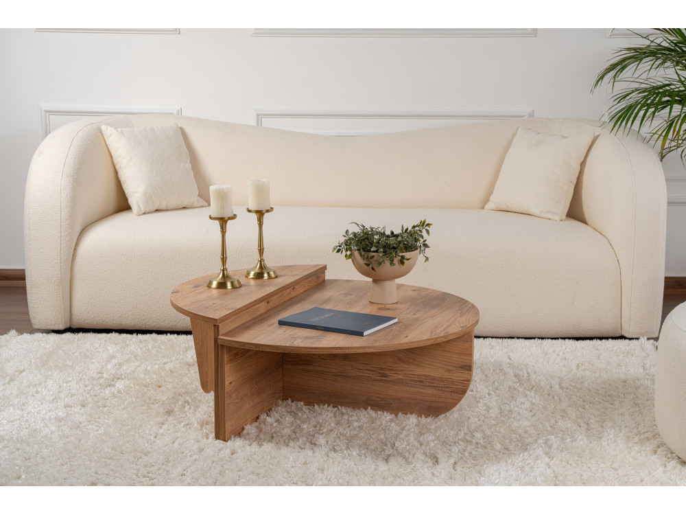 Mesa de centro em madeira "Orion" - 90 x 60 x 30 cm - Pinho Atlântico