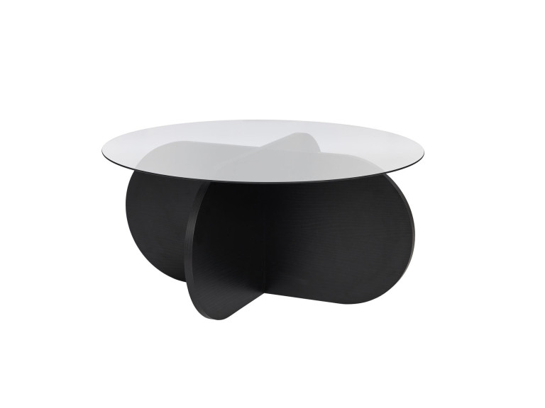 Mesa de centro em madeira "Aeris" - 75 x 75 x 35 cm - madeira NoirFumée