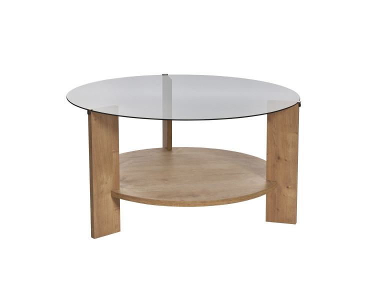 Mesa de centro em madeira "Clara" - 75 x 75 x 40 cm - Carvalho SaphirFumées