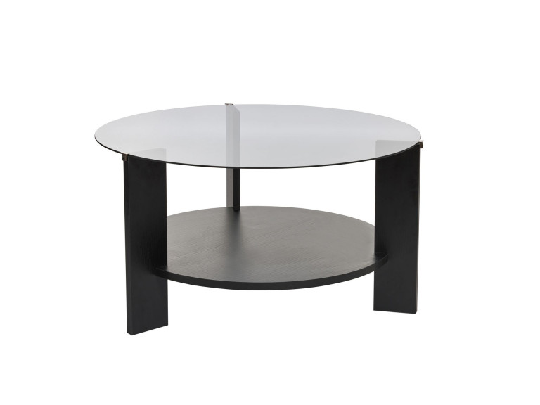 Mesa de centro em madeira "Clara" - 75 x 75 x 40 cm - madeira NoirFumée
